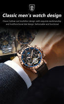 POEDAGAR Tourbillon Automatic Mechanical Wristwatch Waterproof Luminous Date Week Leather Men Watch Luxury Fashion Men's Watches