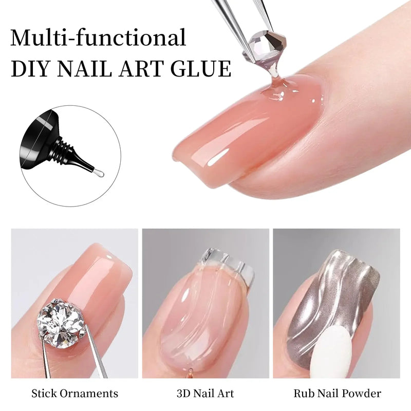 Pegamento para uñas con diamantes de imitación de 30 g, superfuerte, para decoración de uñas en 3D, con gemas y diamantes.