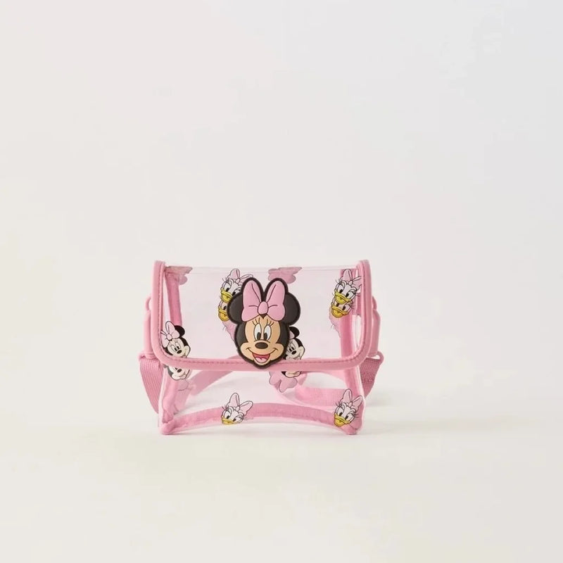 Disney Mickey Mouse Cartoon Fashion Backpack Women's Minnie Canvas School Bag Fashion Large Capacity Backpack Girls Mochila