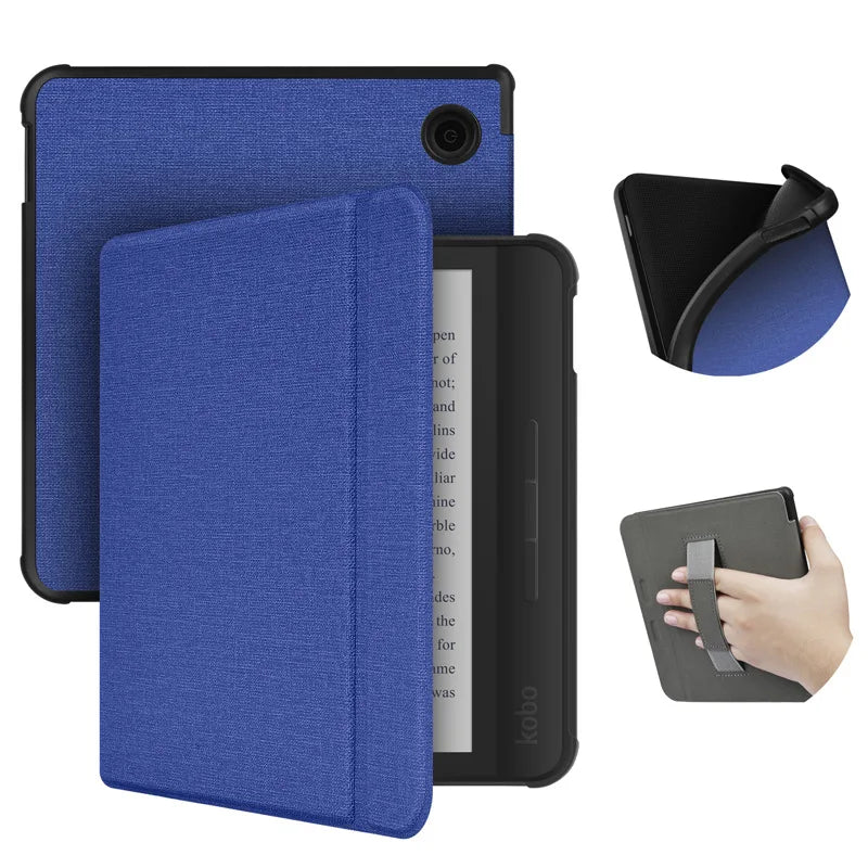 Magnetic Cover For Kobo Libra Colour 2024 Release 7" eBook with Soft TPU Back Cover For Kobo Libra2 2021 HandStrap Smart Case