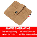 New Men Thin Card Wallets Slim ID Credit Card Holder Name Engraved Short Male Wallet High Quality PU Leather Small Men Purse