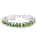 Luxury Bling Crystal Rhinestone Bracelets for Women Silver Color Elegant Bridal Wedding Jewelry