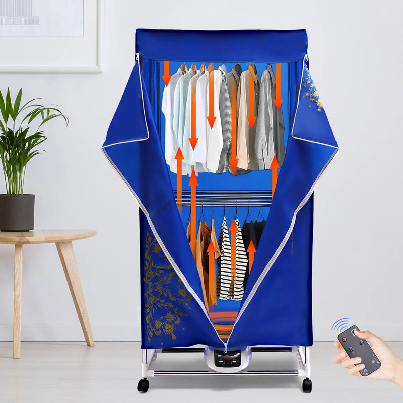 Electric Clothes Dryer Cabinet Portable Hot Air Dryer Foldable Heating Ventilation Wardrobe Heating with Remote Control