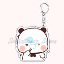 Llavero con diseño de Bubu Dudu, pareja de enamorados, oso panda, accesorios para bolso, colgante, joyería, regalos para amantes.