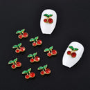 10PCS Alloy 3D Nail Art Cherry Charms Rhinestone Fruit Nails Decoration Supplies Jewelry Accessories Parts Manicure Materails