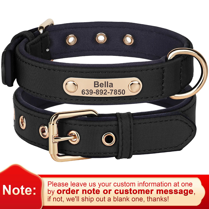 Custom Nylon Dog Collar Waterproof Personalized Pet Puppy Collar With Free Engraved ID Nameplate for Small Medium Dogs Chihuahua