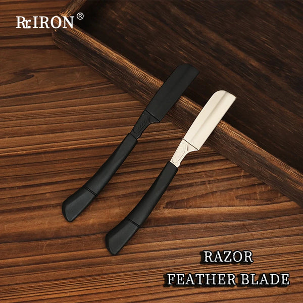 ماكينة حلاقة ريشية ذات حافة مستقيمة، ماكينة حلاقة ثابتة لقص الشعر واللحية والحواجب، أداة حلاقة لتصفيف الشعر والتشذيب، هدية