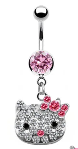 Gaibi European and American cross-border pink set navel ring navel button navel nail cat head dragonfly pistol butterfly nave...