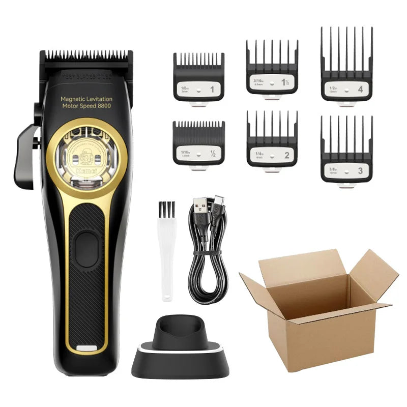 Cortadora de pelo profesional Kemei KM-2373 Baber con base de carga para hombres, cortadora de pelo eléctrica, regalo para hombres.