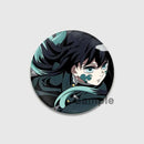 58/32/44mm Anime Demon Slayer Round Brooches Cartoon Lapel Pins Cosplay Badges Backpack Clothes Bag Jewelry Accessories Gifts