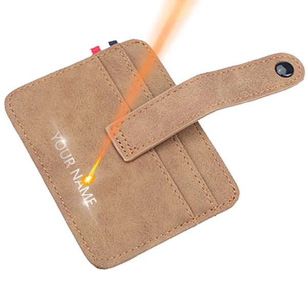 New Men Thin Card Wallets Slim ID Credit Card Holder Name Engraved Short Male Wallet High Quality PU Leather Small Men Purse