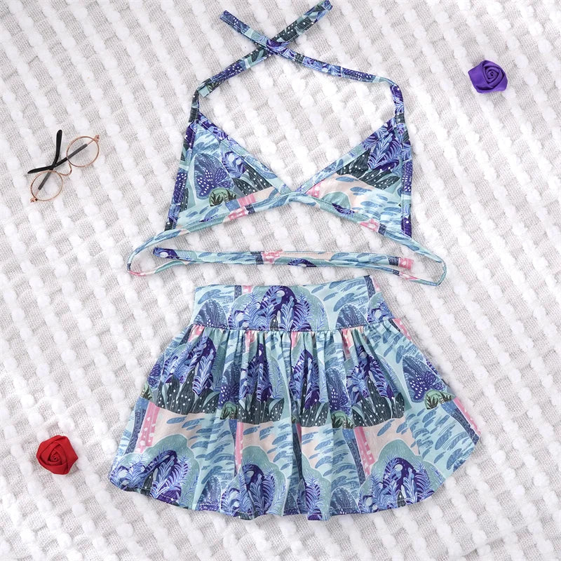 Fashion Leopard Pet Bikini Swimsuit Set for Small Dogs Schnauzer French Bulldog Summer Beach Skirts Female Dog Clothing