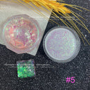 1Jar Aurora Chameleon Snowflake Ultra-Thin Iridescent Nail Sequins Holographic Opal EyeShadow Ice Glitter Nail Chameleon Flakes