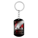 Stainless Steel Anime Keychain One Piece Luffy Ace Blackbeard Wanted Metal Key Holder Pendants Key Chains Souvenir Trinket Gift