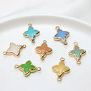 6pcs Diy Accessories Copper Bag Edge Jelly Color Flower Star Pendant Earring Bracelet  Handmade Material Jewelery Charms