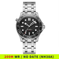 PHYLIDA Black Dial Diver 200 Men's Warch Sapphire Crystal NH38a Automatic Watch SLN BGW9 Lume SE-BK-38