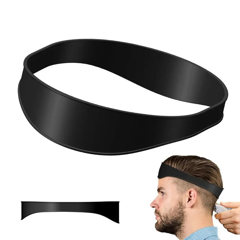 Home Haircuts Headband Silicone Curved Neckline Shaving Haircut Template and DIY Hair Trim Guide Hair Styling Cutting Ruler Tool