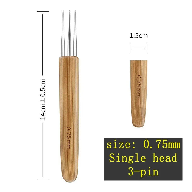 1pc Wood Plastic Crochet Braid Needle Feather Hair Extension Tools Wig Hook Needle Threader Knitting Hair Crochet Needles 7type