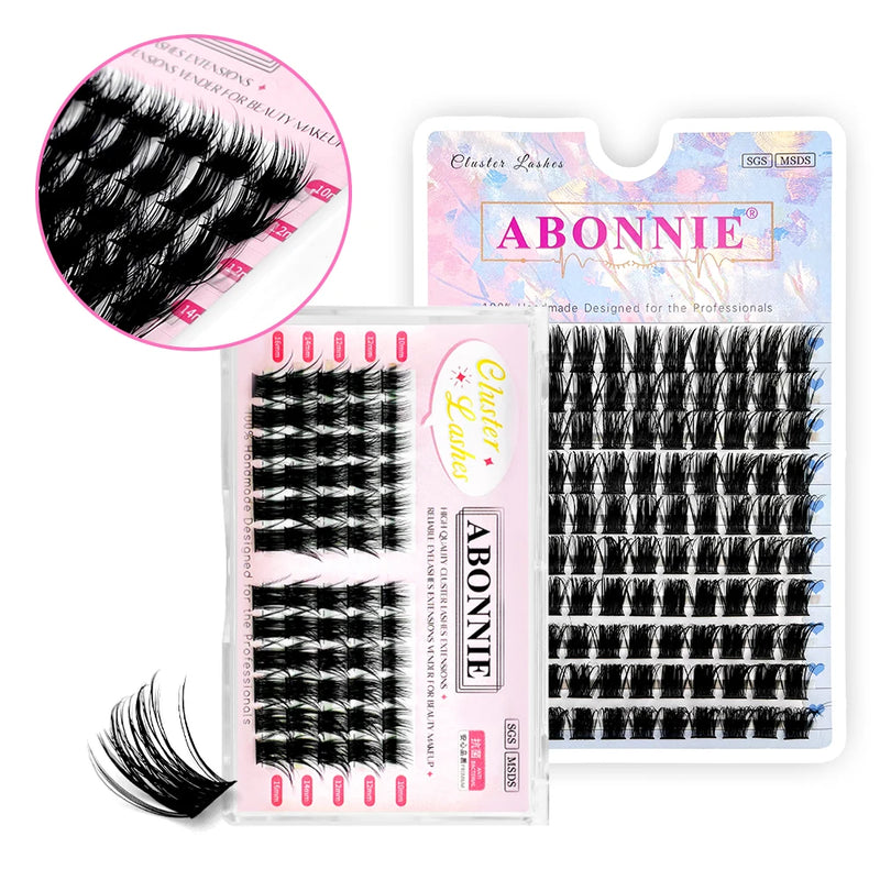 رموش Abonnie Lash Clusters DIY C/D Curl Mega 60 Segmented Fluffy Volume Single Clusters
