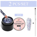 2/3pcs Extension Nail Polish Set Clear White Pink Gold Foil Glitter Quick Builder Gel Uv Led Nail Glue Nail Tips Extension Kit