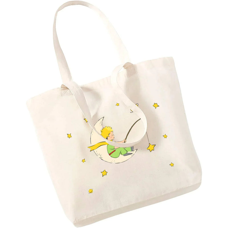 Cartoon Earth Space Little Prince Shopping Bag Women Pattern Handbag Casual Large Top-handle Bags for Women