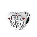 925 Sterling Silver Boy Girl and Heart Shape Pendant Charm Couple Lovers Bead Fit Pandora Original Bracelet DIY Jewelry Making