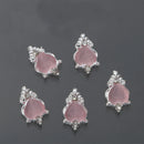10Pcs Pink Metal Gem Zircon Nail Art Charm 3D Luxurious Heart Ribbon Cross Starlight Nail Decoration DIY Zircon Nail Accessories
