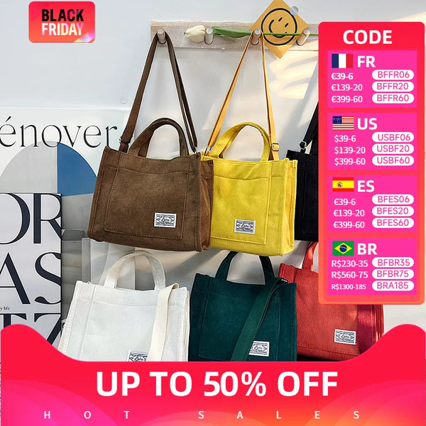 New Minimalist Corduroy Small Square Handbag Fashionable And Trendy Women's Shoulder Bag Versatile Handbag