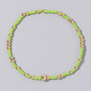 1pc Beach Vocation Themed Mixed Color Design 18K Gold Plated Copper & Bead Bracelet Cute & Luck For Festival Jewelry Gift
