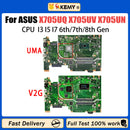 AKEMY X705UQ For ASUS X705UA X705UV X705UN X705UB X705UF X705UAP Laptop Motherboard CPU I3 I5 I7 6th/7th/8th Gen