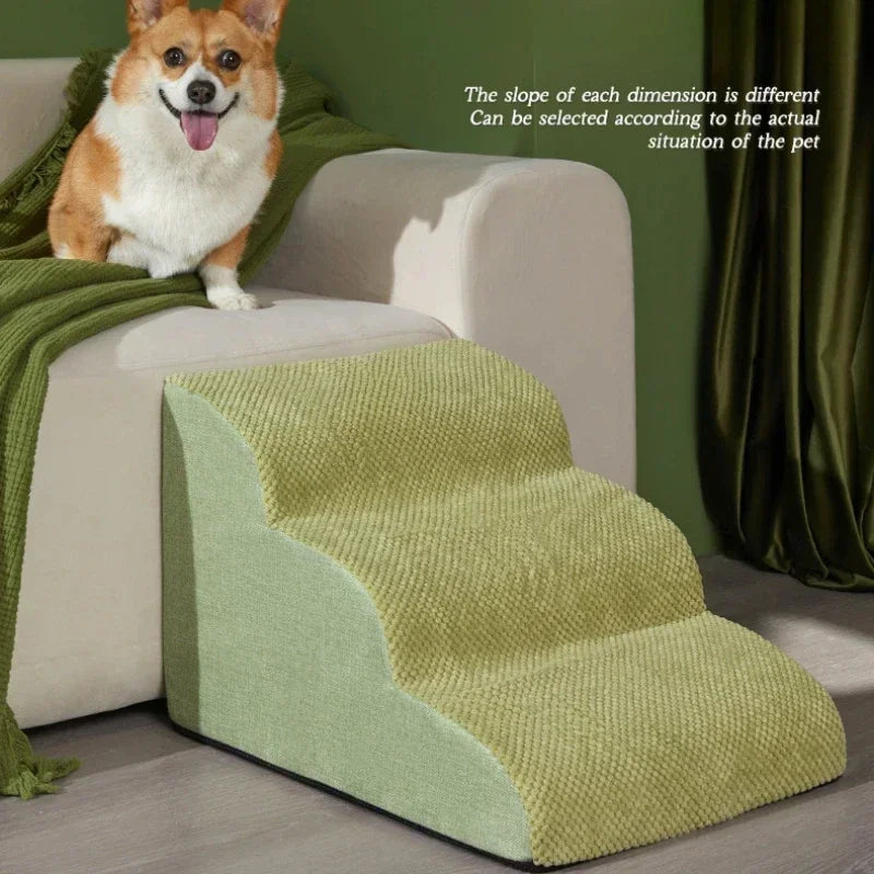 Pet 2/3 Steps Stairs Memory Foam Dog Sofa Stairs for Small Dog Cat Ramp Ladder Anti-slip Puppy Stairs Ramps Dog Supplies
