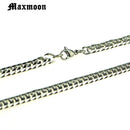 Maxmoon Miami Cuban Stainless Steel Chain Bracelets Men 7mm Flat Curb Bracelet Hip Hop Rock Sports Jewelry Customize Wholesale