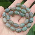 8pcs ,10x14mm Natural Green Agate Ancient Tibet Dzi beads, Many patterns, For DIY Jewelry making !