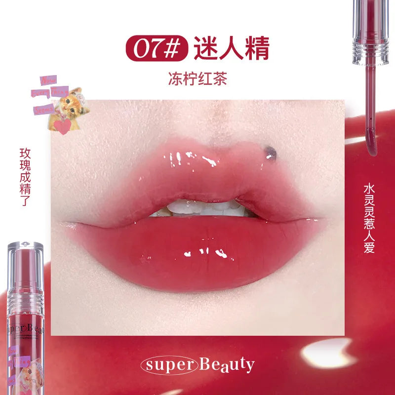 FLORTTE Lip Plumper Gloss Essence Moisturizing Korean Lipstick Lip Oil Lip Glaze Base for dark lips