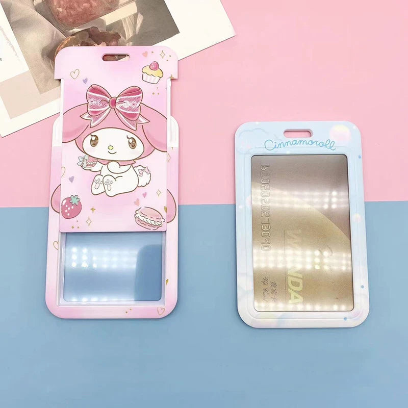 Sanrio ID Badge Holder Neck Strap Cartoon My Melody Subway Door Card Holders Hello Kitty Kids Campus Lanyard Credential Holder