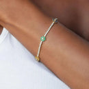 Spring New Arrived Fashion Party Jewelry 3mm Prong Set CZ Tennis Chain Rainbow Daisy Flower Charm Colorful Rainbow Bracelet