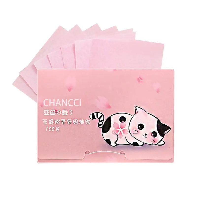 Facial Oil Suction Paper 100 Portable Withdrawable Oil Paper Tablets Oil Facial Fragrance Absorbing Shine Facial Controls Q0D1