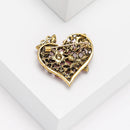 Fashion Exquisite Crystal Butterfly Love Heart Brooches For Women Rhinestone Flower Brooch Pins Couples Valentine's Day Gifts