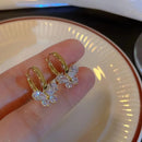 Luxury Fashion Exaggerated Zircon Maple Leaf Flower Stud Earrings for Women Personality Statement Jewelry Gift pendientes mujer