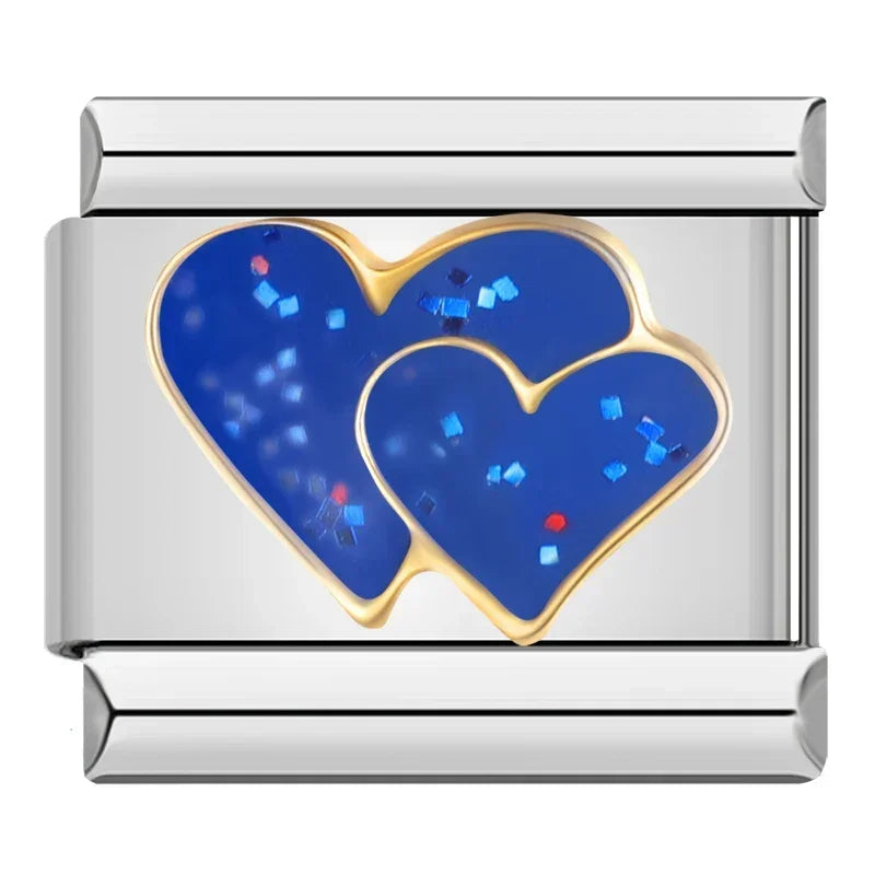 Hapiship 2023 Fashions Game Moon Bingo Princess Heart Charm Links Fit 9mm Bracelet Stainless Steel Making DIY Jewelry DJ717-D