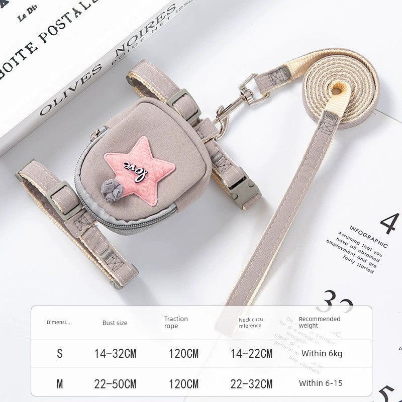 Cat Pulling Rope Cute Backpack I-Shaped Anti Breaking Loose Cat Rope Cat Chain Special for Going out Chest Strap Cat Rope