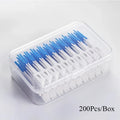 Interdental Silicone Brushes 200 Units Dental Toothpicks Brush Between Teeth With Thread Oral Cleaning Tools
