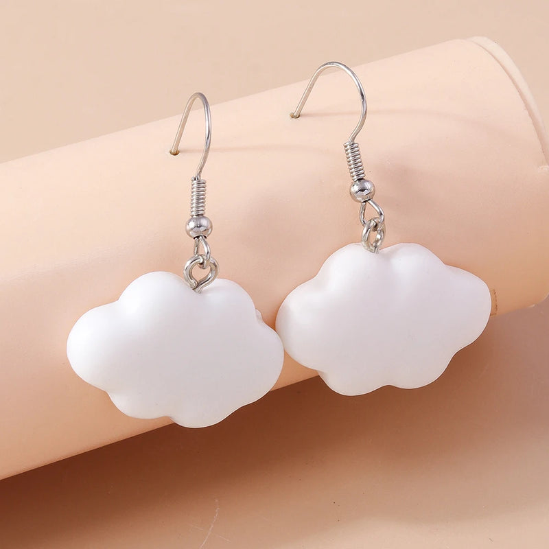 Aihua Acrylic Rain Clouds Earrings Long Tassel Rain Star Pendant Earrings Handmade Cute Cloud Earrings New In Jewelry Gifts