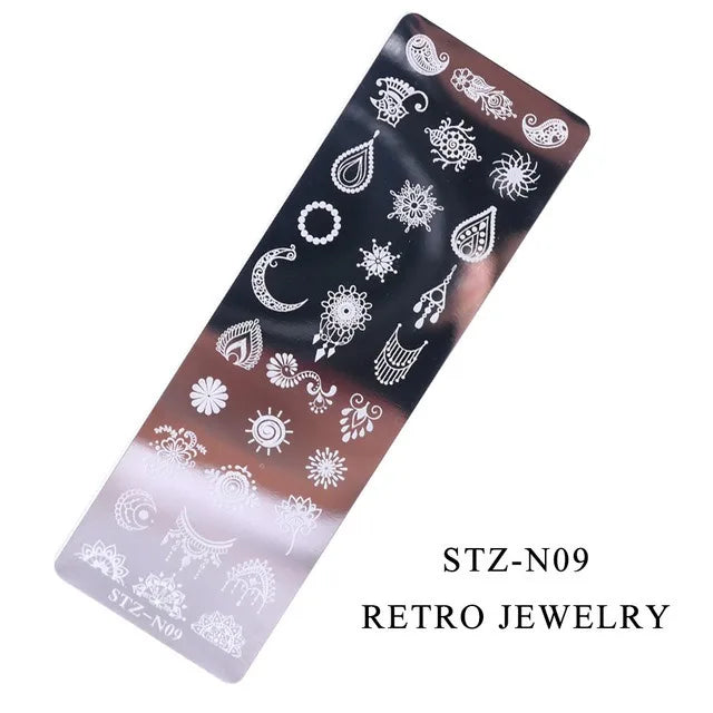 Christmas Nail Stamping Plates Cute Penguins Bear Winter Decor Deer Snowflakes Nail Stencils Printing Templates