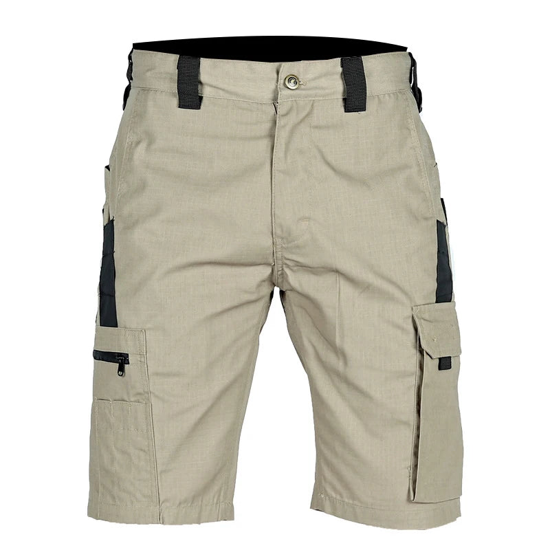 Mens Cargo Shorts Summer Tactical Cropped Trousers Outdoor Waterproof Multi-pocket Bermudas Pants Camo Ripstop Hiking