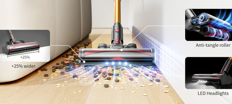 V18 Wireless Handheld Vacuum Cleaner 45kPa 550W Powerful 6 in 1 Cordless Vacuum Cleaner LED Display Handheld Sweeper Machine