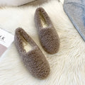 New Luxury Lambwool Moccasins Winter Cotton Shoes Women Warm Plush Loafers Comfy Curly Sheep Fur Flats Woman Large Size