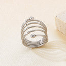 Simple Multilayer Large Rings For Women Girl Gold Silver Color Stainless Steel Women's Ring Party Engagement Jewelry Gifts