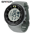 SANDA Men's Electronic Watch Outdoor Sports LED Analog Digital Alarm Clock Chronograph Multifunction Waterproof Men's Wristwatch
