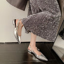 2025 New Fashionable Pointed-toe Buckle Solid Color High-heeled Sandals for Women in Autumn Luxury Shoes